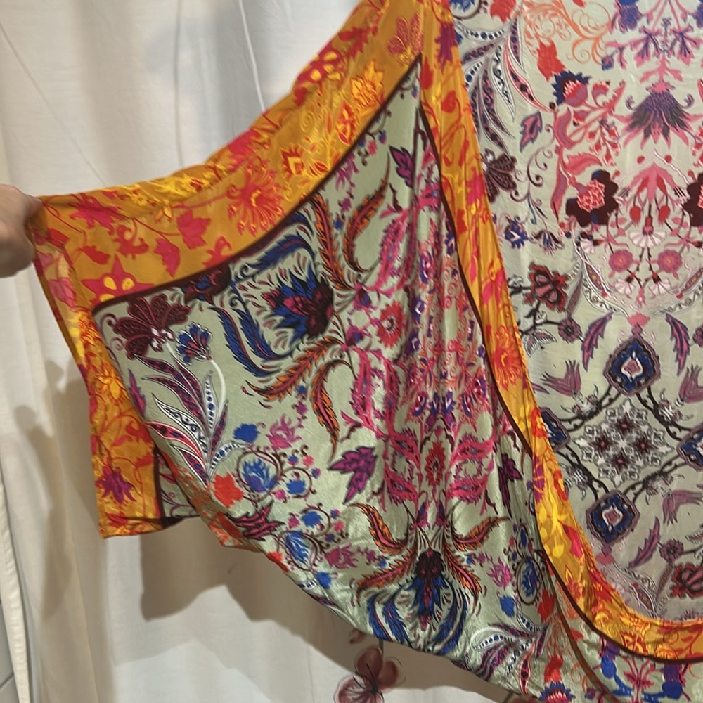 Rachel Zoe Multicolor Bohemian silky kimono scarf shrug - Picture 3 of 5